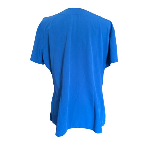 Greys Anatomy By Barco Blue Scrub Top XL V-Neck Short Sleeve With Pockets - Picture 2 of 9